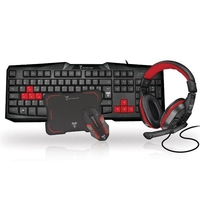 Nilox tm-gamingset2 kit tastiera+mouse+cuffie+pad gaming usb nero Componenti Informatica