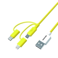 Pantone pt-usb003y1 - 3in1 micro usb/ usb-c/ lightning cable 12w PT-USB003Y1