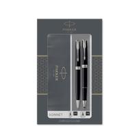 Parker gift set sonnet black sfera+roller Scrittura e correzione Ufficio cancelleria
