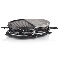 Princess 01.162710.01.001 bistecchiera raclette 8 oval griglia + pietra 43x30cm 1200w Cottura Elettrodomestici
