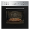 Smeg smeg forno incasso sf64m3pzxn pizza forno pizza ventilato, 70lt,  pietra inclusa,  inox-nero, a Incasso Elettrodomestici