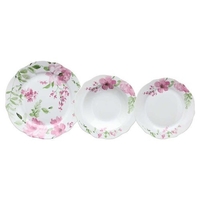 Tognana set piatti tavola tognana cv070185762 cappettata wildrose bianco e ros Casalinghi cucina Casa & cucina