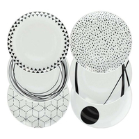Tognana set piatti tavola tognana me070185529 metropolis graphic nero e bianco Casalinghi cucina Casa & cucina