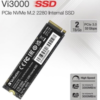 Verbatim Vi3000 Internal PCIe NVMe M.2 SSD 2TB Componenti Informatica