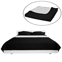 Vidaxl 130886 double-sided quilted bedspread black/white 170 x 210 cm Biancheria camera da letto Casa & cucina