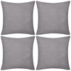 Vidaxl 130909 4 grey cushion covers cotton 80 x 80 cm Tende e cuscini Casa & cucina