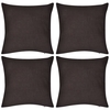 Vidaxl 130914 4 brown cushion covers cotton 50 x 50 cm Tende e cuscini Casa & cucina