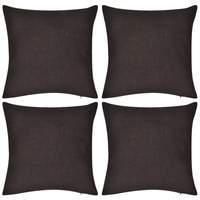 Vidaxl 130914 4 brown cushion covers cotton 50 x 50 cm Tende e cuscini Casa & cucina