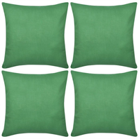 Vidaxl 130924 4 green cushion covers cotton 80 x 80 cm Tende e cuscini Casa & cucina