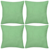 Vidaxl 130927 4 apple green cushion covers cotton 80 x 80 cm Tende e cuscini Casa & cucina
