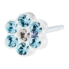BLOMDAHL FORALOBO MP DAISY 5MM AQUAMARINE/CRYSTAL