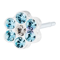 BLOMDAHL FORALOBO MP DAISY 5MM AQUAMARINE/CRYSTAL