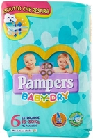 PAMPERS BABY DRY DWCT XL 14 PEZZI