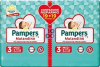 PAMPERS BABY DRY PANNOLINO A MUTANDINA DUO DWCT MIDI 38 PEZZI