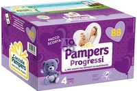 PANNOLINI QUADRIPACK PAMPERS PROGRESSI MAXI 88 PEZZI