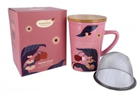 Infusiera in Ceramica con Filtro in Acciaio Rosa - Love Yourself