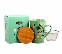 Infusiera in Ceramica con Filtro in Acciaio Verde ("Bee Happy")