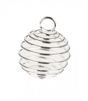 Spirale Gabbia Grande in Metallo Rodiato e Argentato 25 x 25 mm