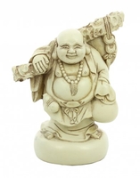 Statuetta in Avorio - Happy Buddha Standing