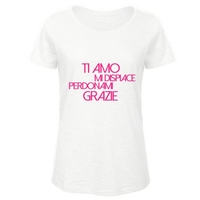 T-Shirt Donna Bianca con Girocollo "Ho