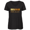 T-Shirt Donna Nera con Scollo a V "Expect Miracles" Oro Taglia L
