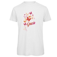 T-Shirt Uomo Bianca con Girocollo "Grazie" Taglia L