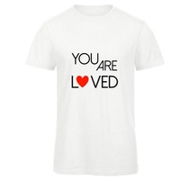 T-Shirt Uomo Bianca con Girocollo "You Are Loved" Taglia XL