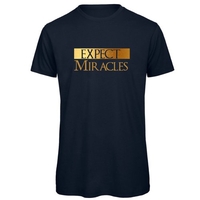 T-Shirt Uomo Blu Navy "Expect Miracles Oro" Taglia XL