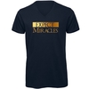 T-Shirt Uomo Blu Navy Scollo a V "Expect Miracles Oro" Taglia M