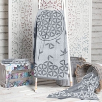Telo/Asciugamano da Mare "Happy Flower" Grigio