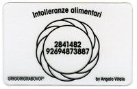 Tessera Radionica - Intolleranze Alimentari
