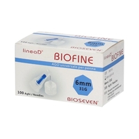 Bioseven - Bioseven Ago Per Penna Da Insulina Linea D Biofine Gauge 31 Lunghezza 6 Mm 100 Pezzi
