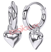Bjt227 orecchini hoop heart ss