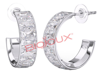 Bjt327 orecchini cloe white ss