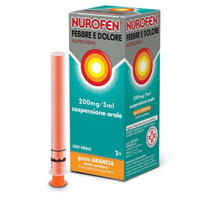 Nurofen febbre e dolore ibuprofene sciroppo per bambini 2+ anni gusto arancia 100ml 200mg/5ml