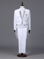 Abbigliamento da smoking a maniche lunghe da palazzo nero da uomo Costumi retrò Costumi retrò