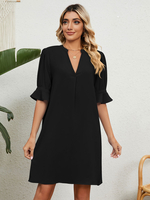 Abiti a trapezio Abito a tunica da donna moderno azzurro cielo con scollo a V