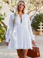 Abiti a trapezio Abito tubino bianco casual a maniche lunghe