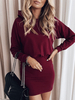 Abiti aderenti Abito a tubino casual a maniche lunghe con scollo allamericana bordeaux