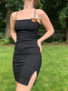 Abiti aderenti Abito a tubino senza maniche sexy nero