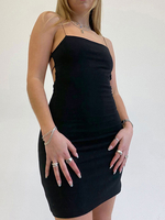 Abiti aderenti Abito a tubino sexy senza maniche con scollo a V nero