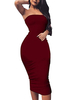 Abiti aderenti Abito longuette senza spalline senza maniche bordeaux senza maniche