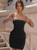 Abiti aderenti Abito tubino senza maniche elegante con cerniera senza spalline nero