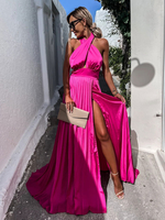 Abiti da ballo eleganti a pieghe senza maniche senza maniche con scollo allamericana