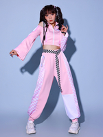 Abiti da ballo jazz da donna 2 pezzi rosa costumi hip hop