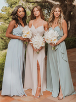 Abiti da damigella donore A-Line Abito da cerimonia nuziale lungo fino al pavimento Personalizzazione gratuita