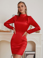 Abiti da festa a maniche lunghe con cerniera a maniche lunghe con chiusura a maniche lunghe