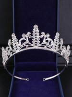 Argento Sposa Tiara Crown Royal Vintage Headpieces Strass Accessori per capelli da sposa