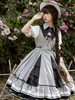 Army Lolita OP Dress Grey Ruffles Lolita One Piece Dresses