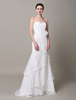Avorio Wedding Dress senza spalline Tiered fiori pizzo abito da sposa
